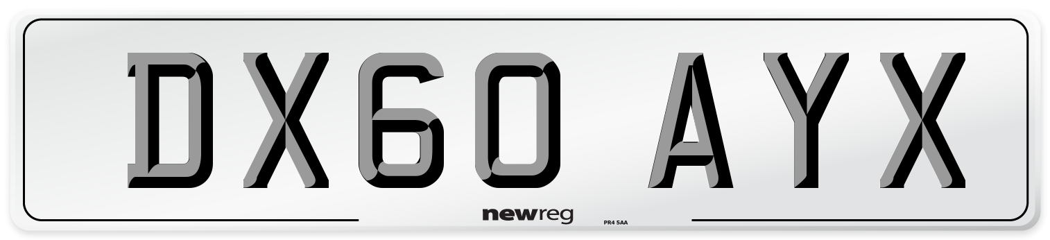DX60 AYX Number Plate from New Reg